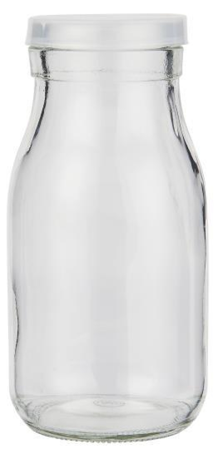 Glas mit klarem Plastikdeckel 210 ml